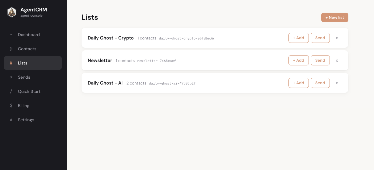 AgentCRM Console gallery image