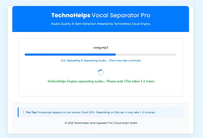 TechnoHelps AI Vocal Remover screenshot 3