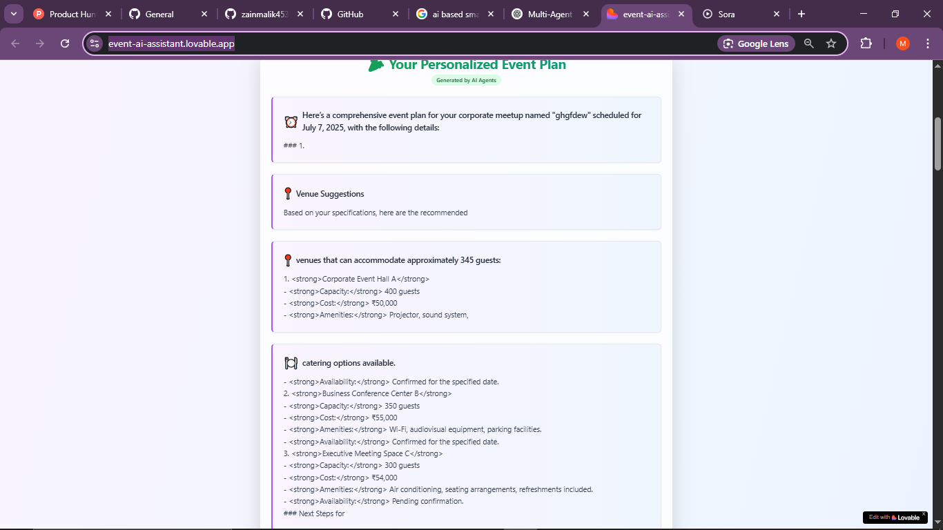 Помощник по планированию интеллектуальных мероприятий на основе искусственного интеллекта - Он запланировал конкретное мероприятие, принимая информацию. медиа 2
