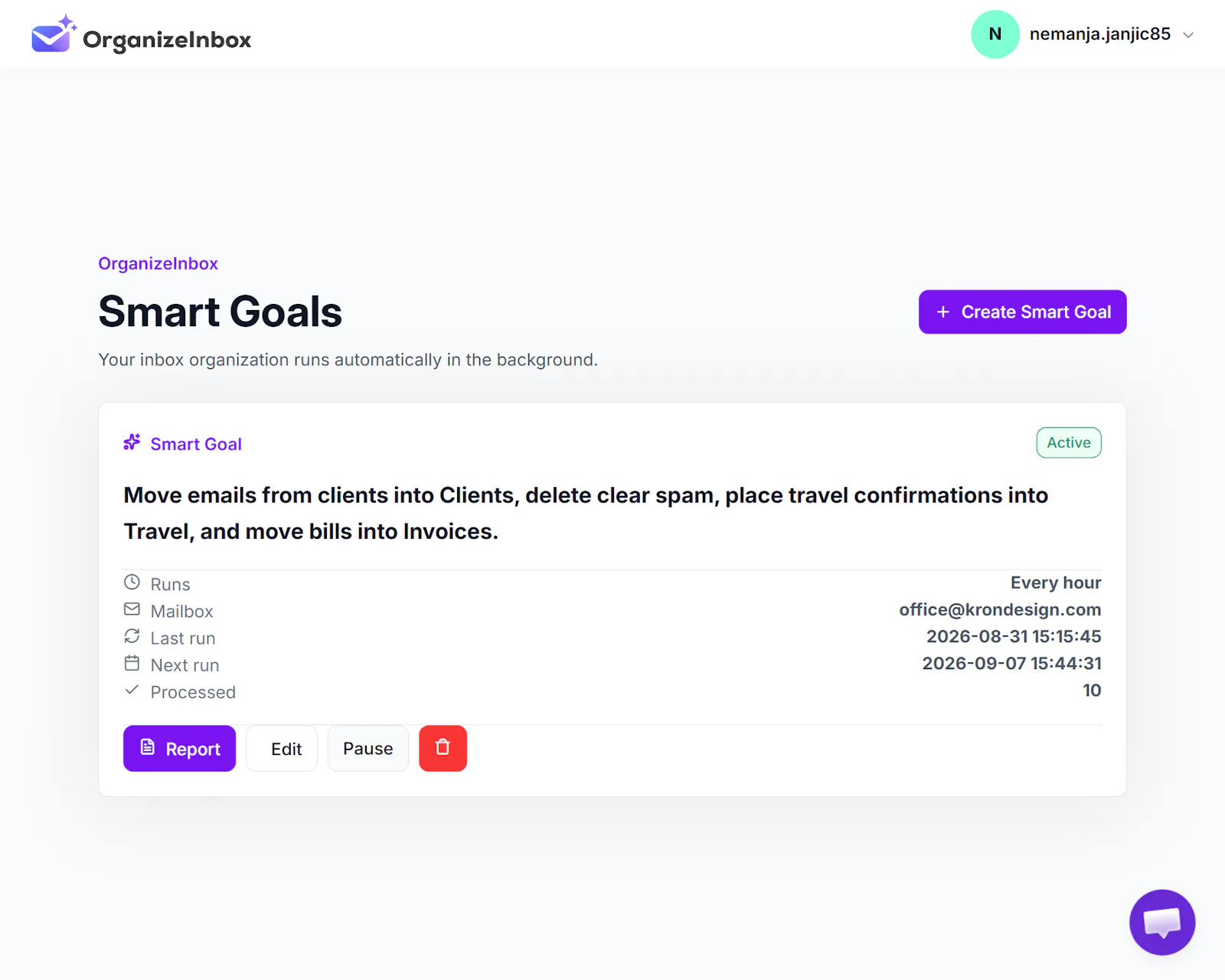 OrganizeInbox.email screenshot 2
