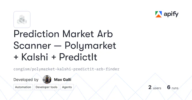 Prediction Market Arb Scanner screenshot 2