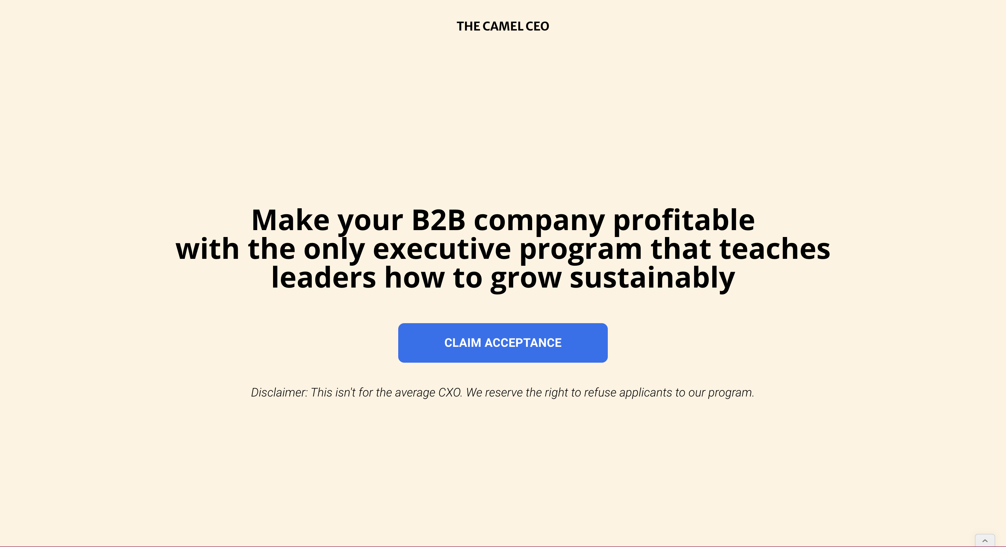 骆驼首席执行官 - 使您的B2B公司盈利的行政计划媒体1