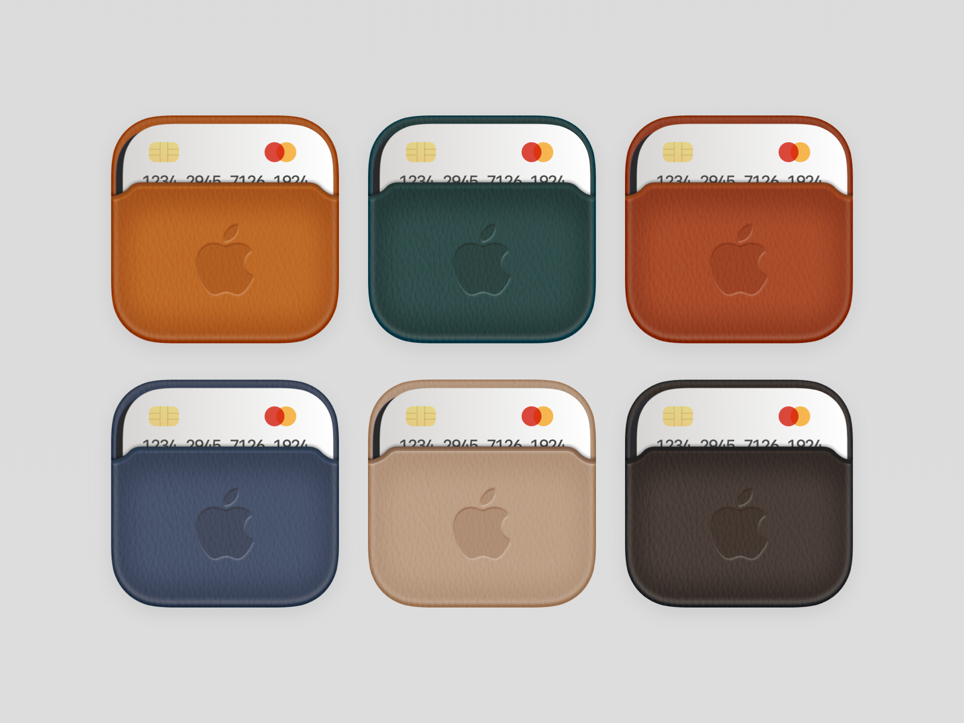 सेब वॉलेट आइकन - MacOS और iOS के लिए Apple लेदर वॉलेट ऐप आइकन मीडिया 4