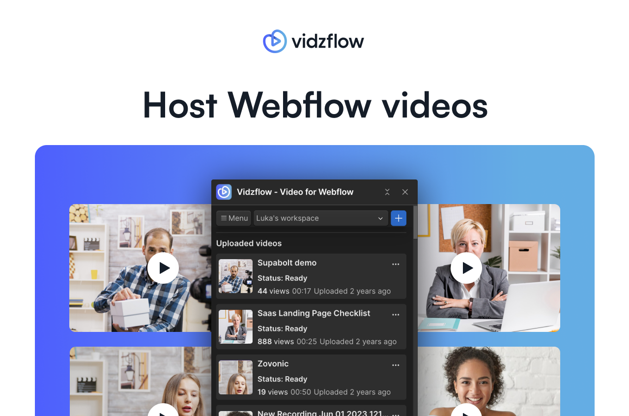 Vidzflow 2.0 - The complete video platform for Webflow Medien 1