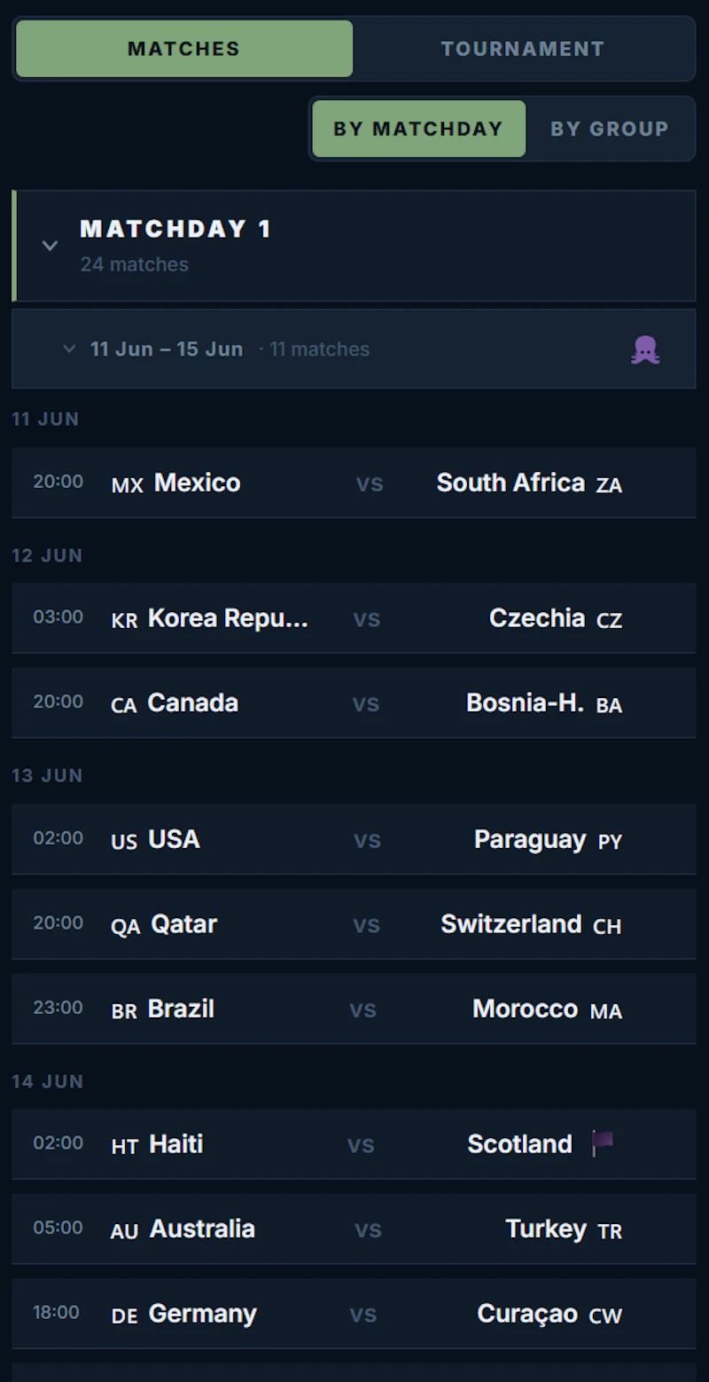 8kicks — World Cup 2026 Predictions screenshot 2