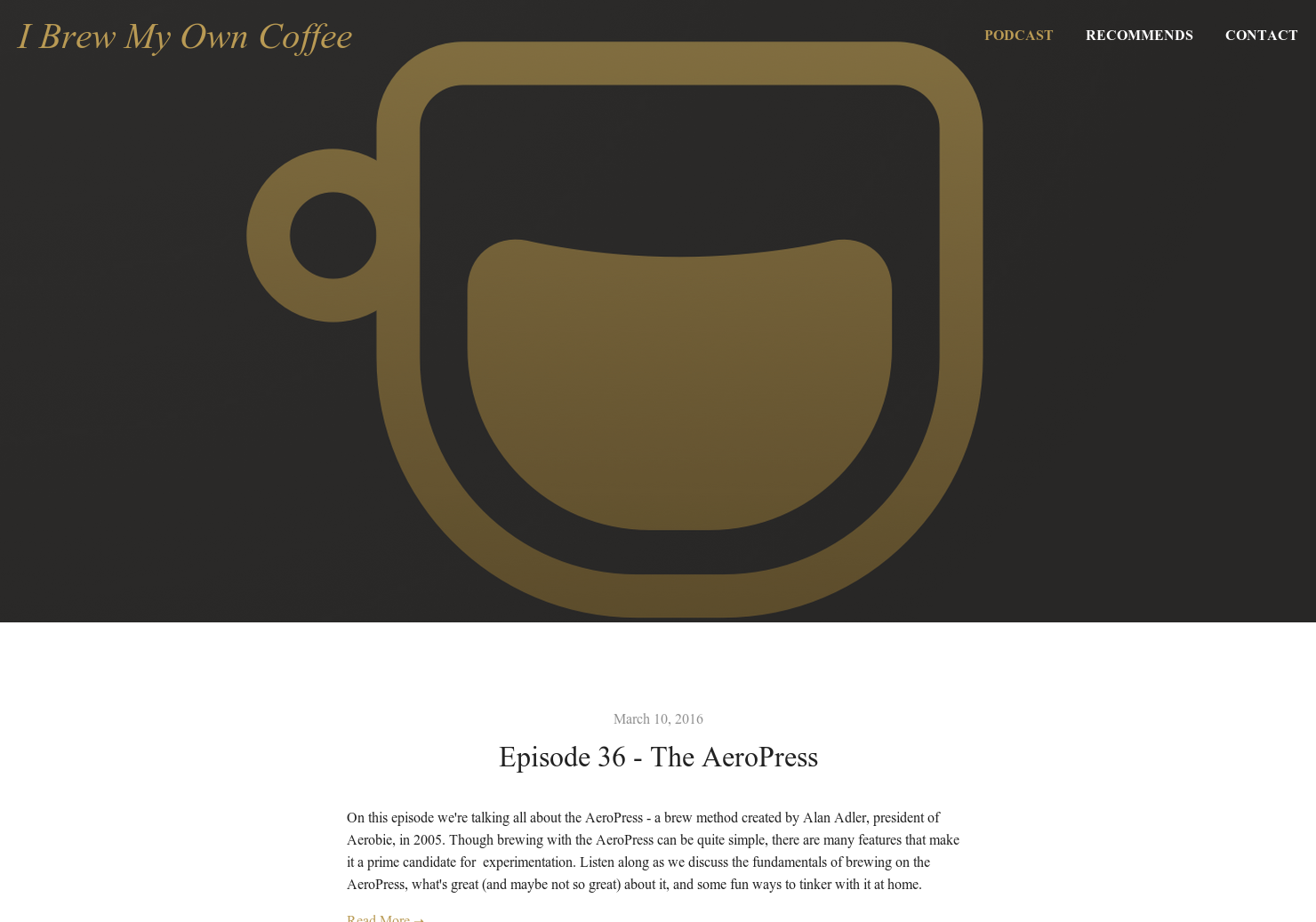 I Brew My Own Coffee- 36: Aeropress Image