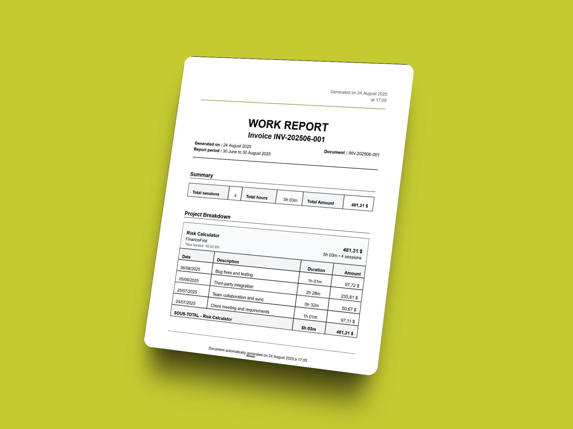 Tracksy - Screenshot 4 showing product features and functionality