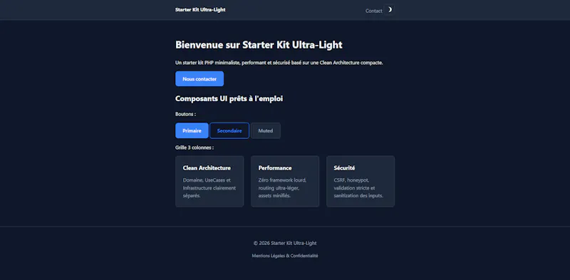 Ultra-Light PHP Starter Ki screenshot 1