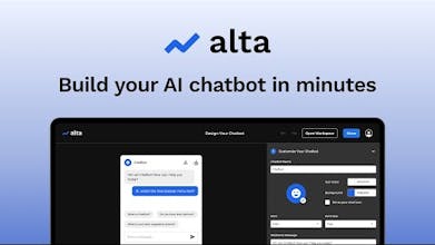 Alta の AI チャットボット ビルダー インターフェイスを示す画像