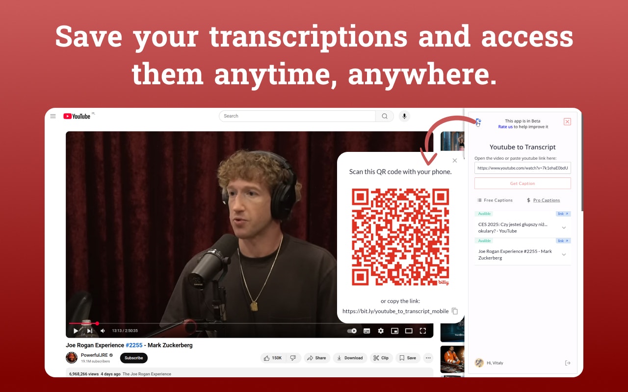 Youtube to transcript gallery image