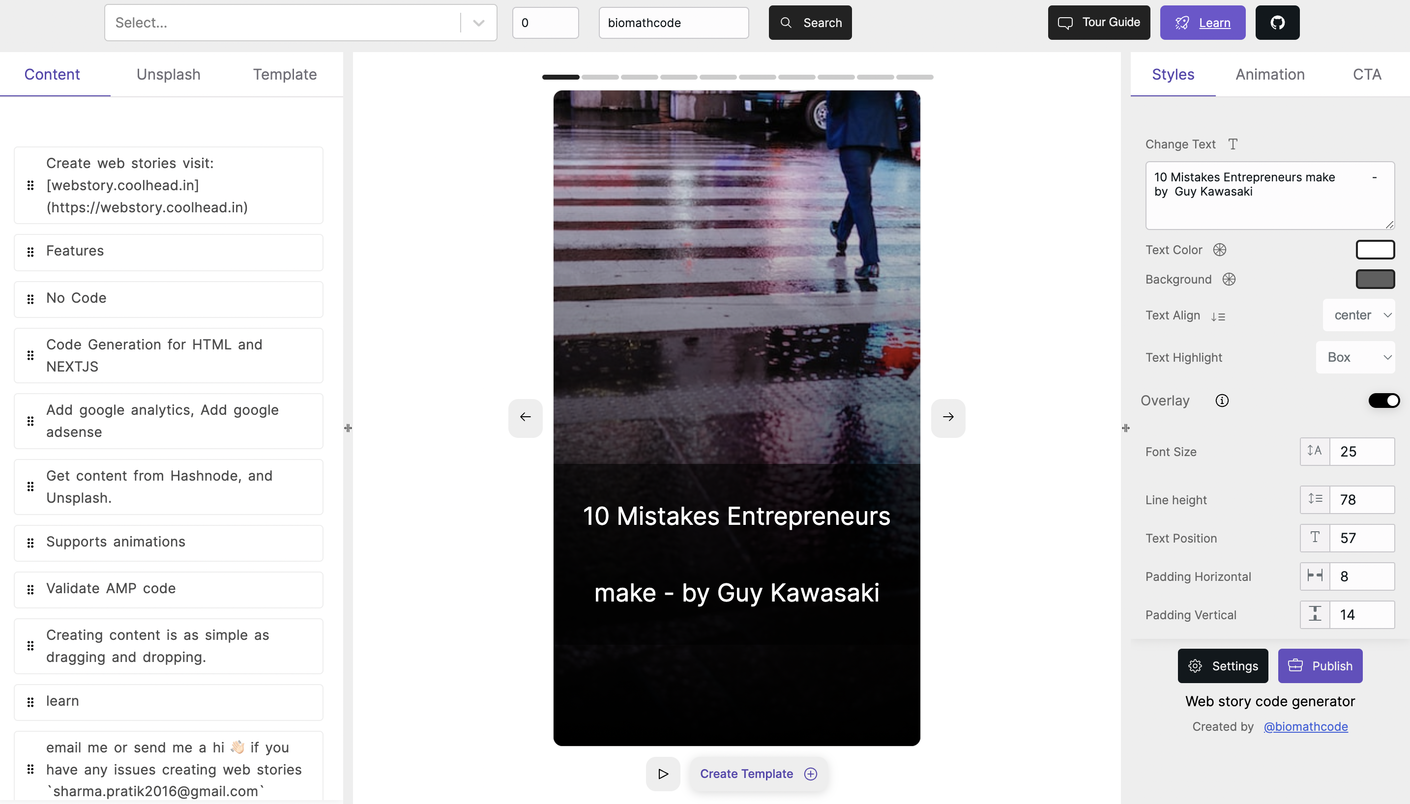 Web Hikayeleri Kod Üreticisi medya 2