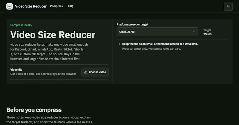 Video Size Reducer screenshot 1