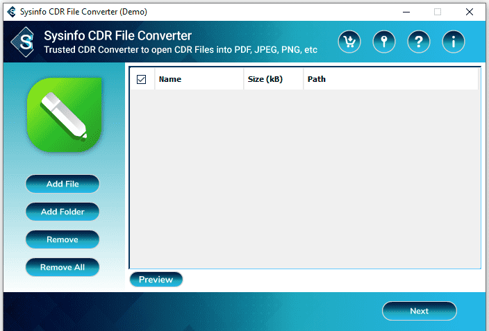 Sysinfo CDR Dosya Dönüştürücü - Coreldraw CDR'yi Windows ve Mac'te PDF, JPEG vb. medya 1