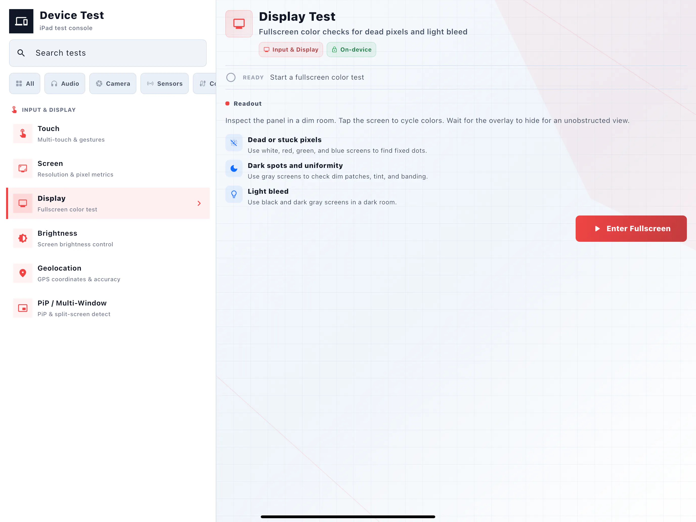 Device-Test screenshot
