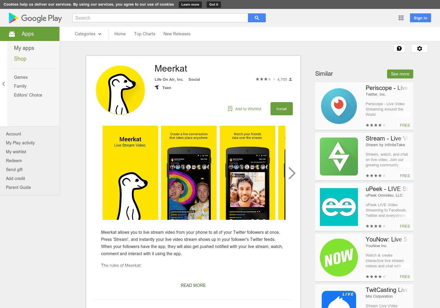 Meerkat on Android