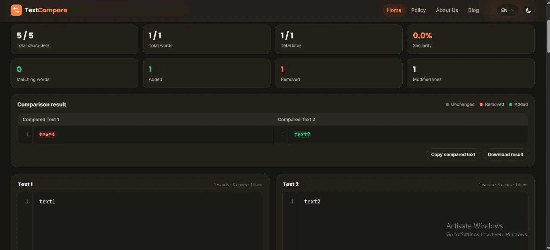 TextCompare gallery image
