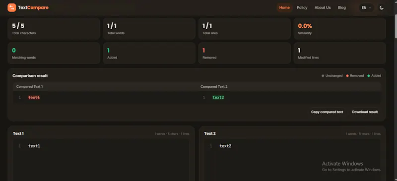 TextCompare screenshot 1