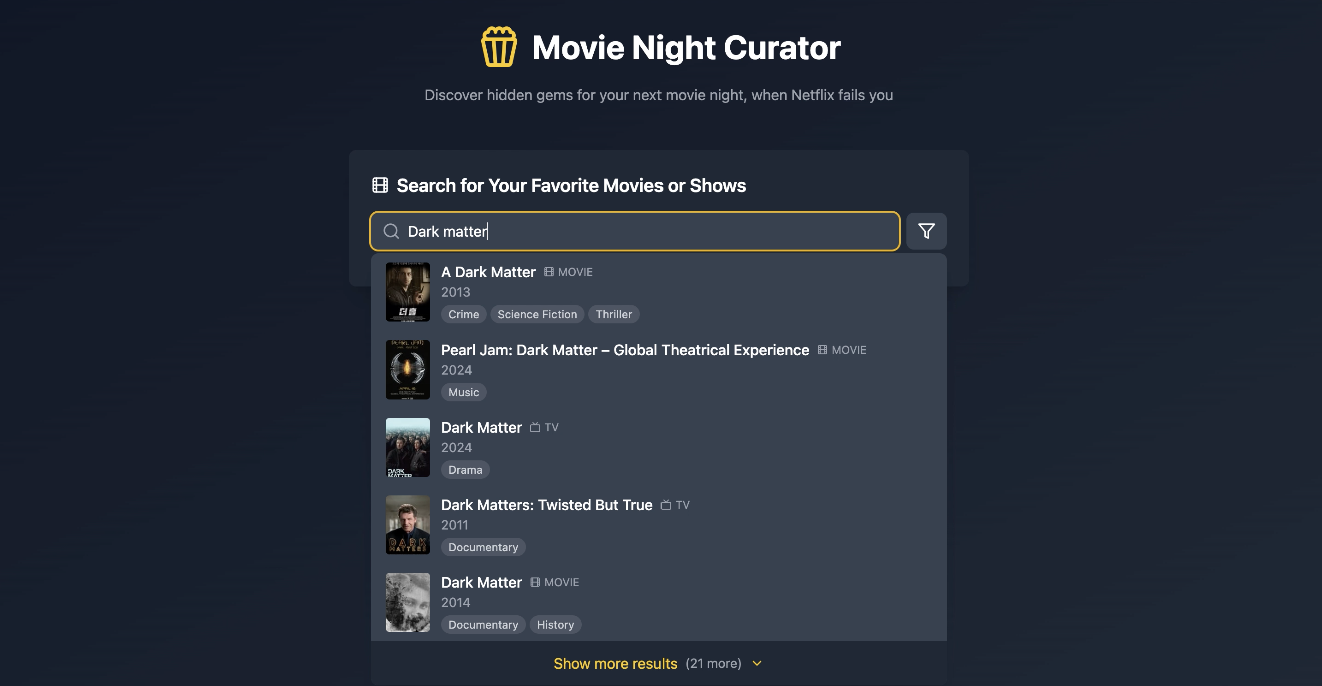 Movie Night Curator gallery image