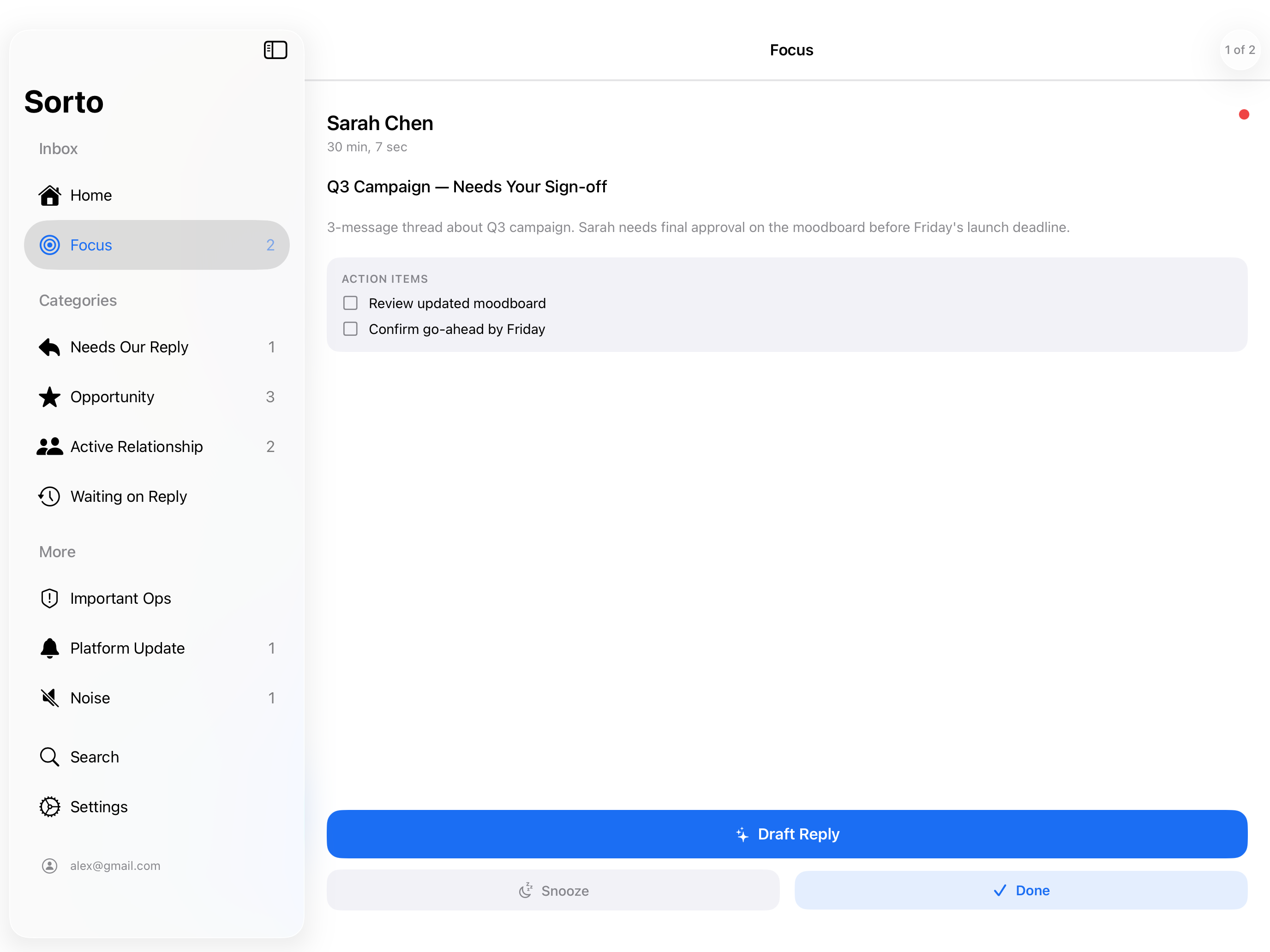 Sorto: AI email client gallery image