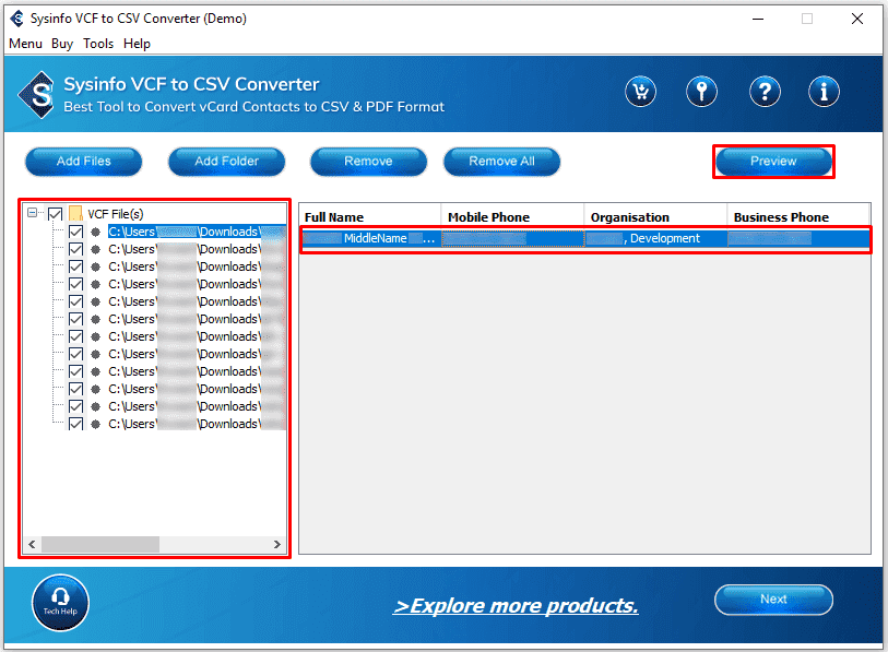 Media Sysinfo VCF sang CSV chuyển đổi - Công cụ chuyển đổi SYSINFO VCF sang CSV để chuyển đổi VCF thành CSV 3
