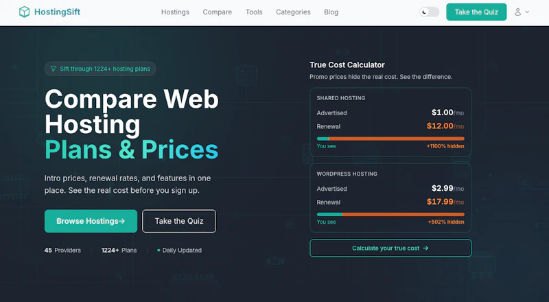 HostingSift screenshot 1