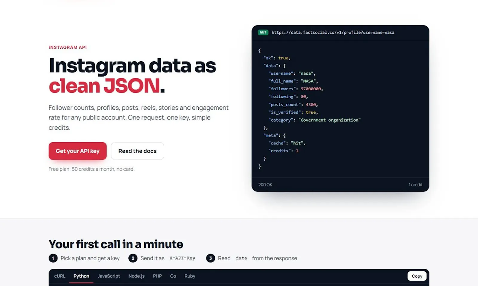 FastSocial Instagram Data API screenshot 2