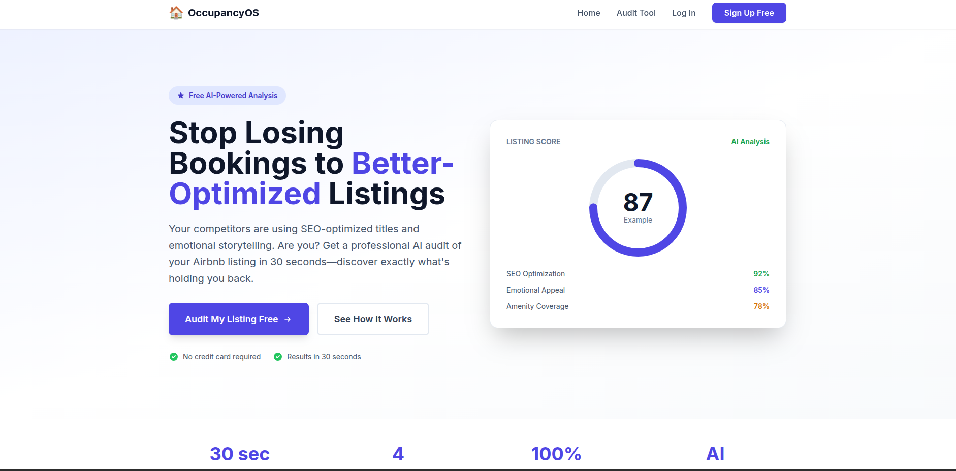 OccupancyOS: AI-Powered Listing Enhancer - Main product screenshot demonstrating key features and user interface