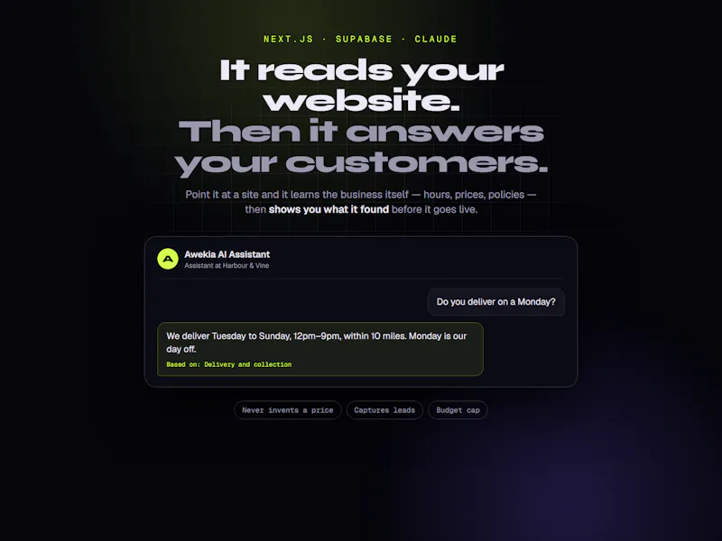 Keep visitors with Awekia AI Assistant  screenshot 1