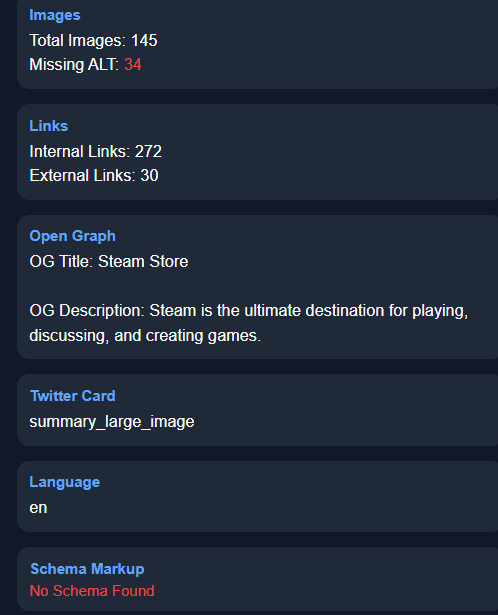Detailed SEO Audit Extension gallery image
