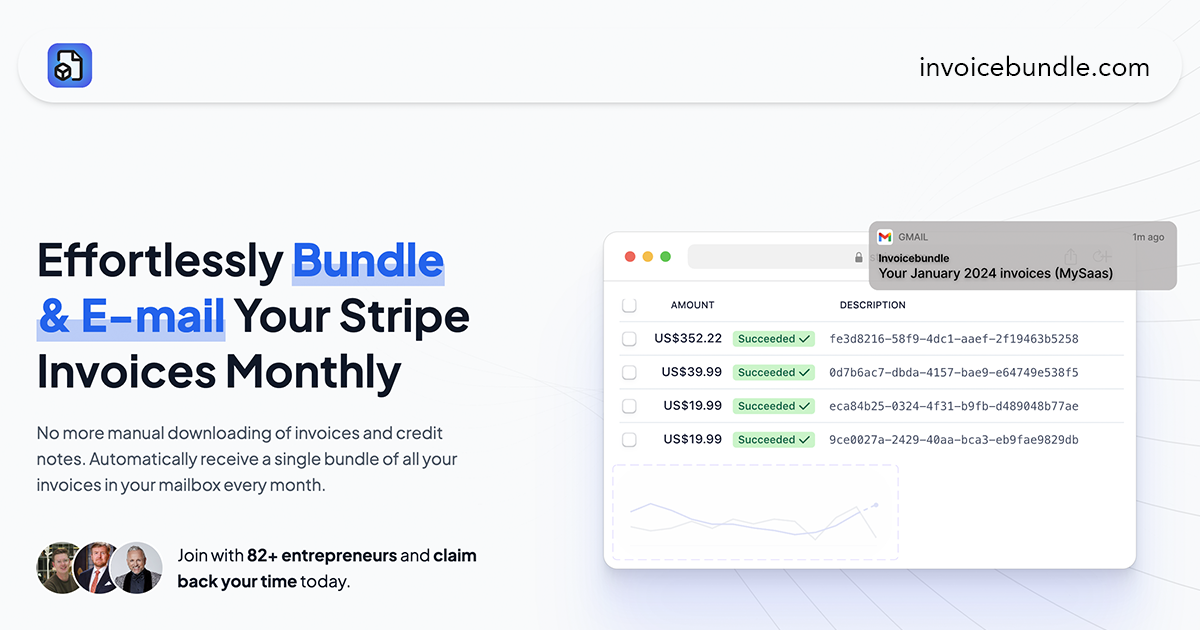 startuptile Invoicebundle-All Stripe invoices delivered monthly right to your inbox ????