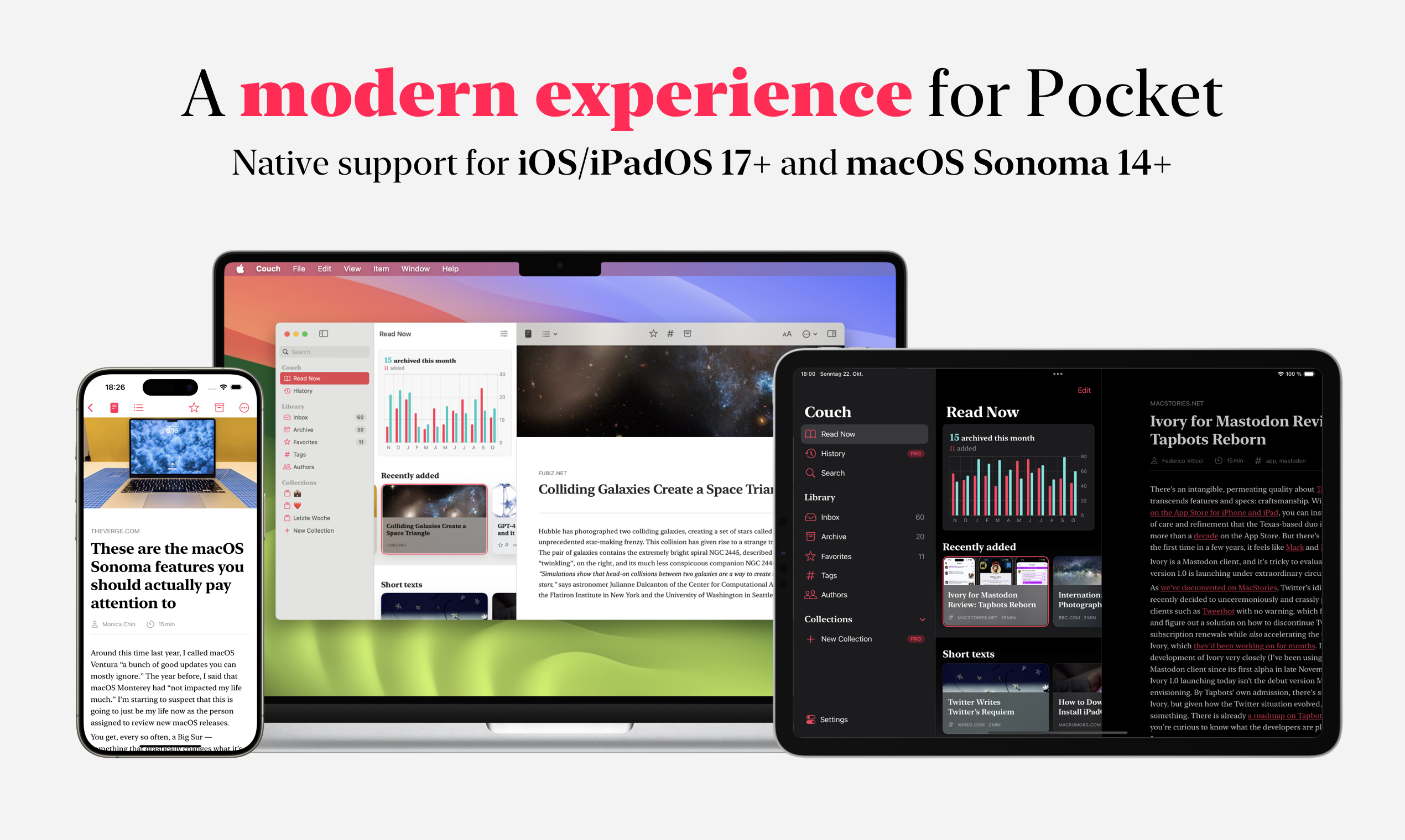 Couch Reader for Pocket media 1