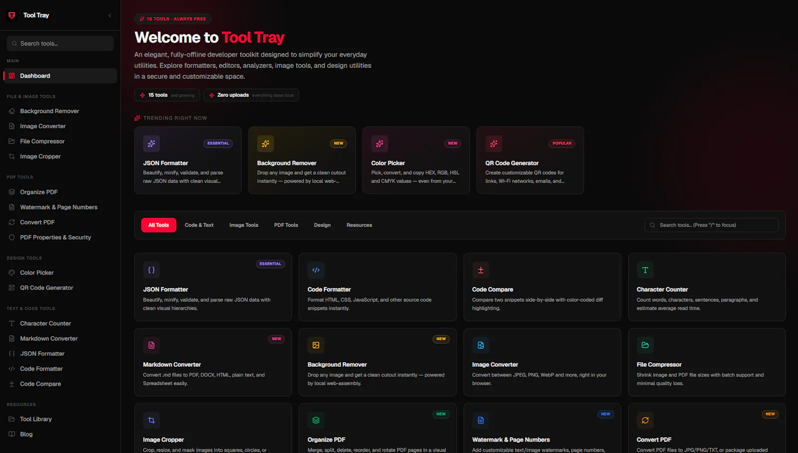 ToolTray screenshot 2