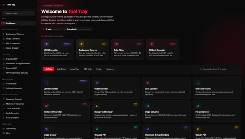 ToolTray screenshot 2