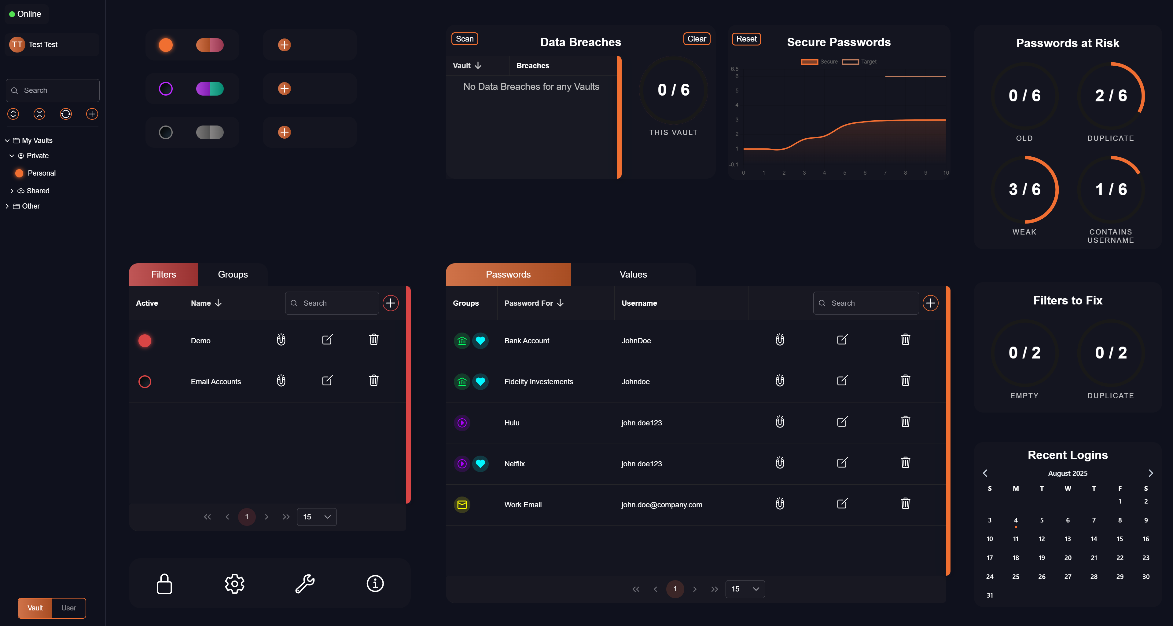 Vaultic - Main screenshot showing features and interface