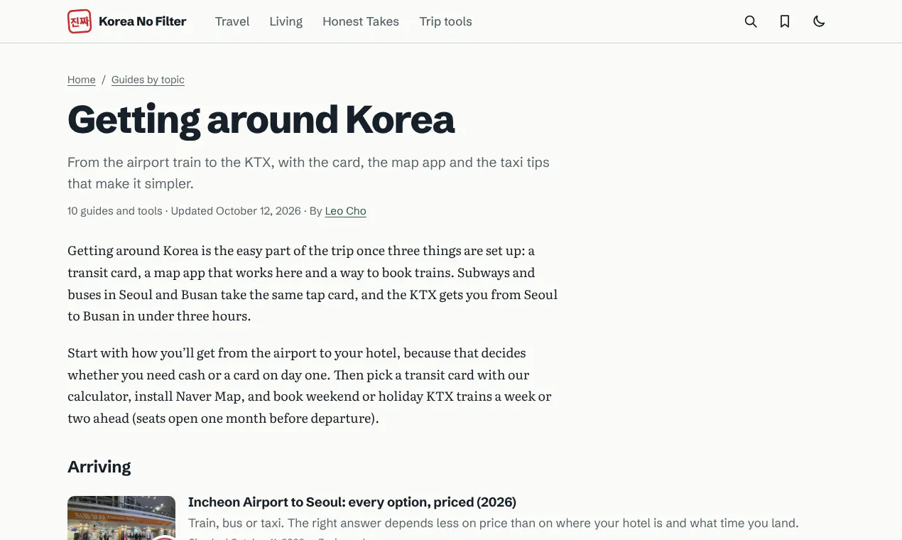 Korea No Filter Trip Tools gallery image