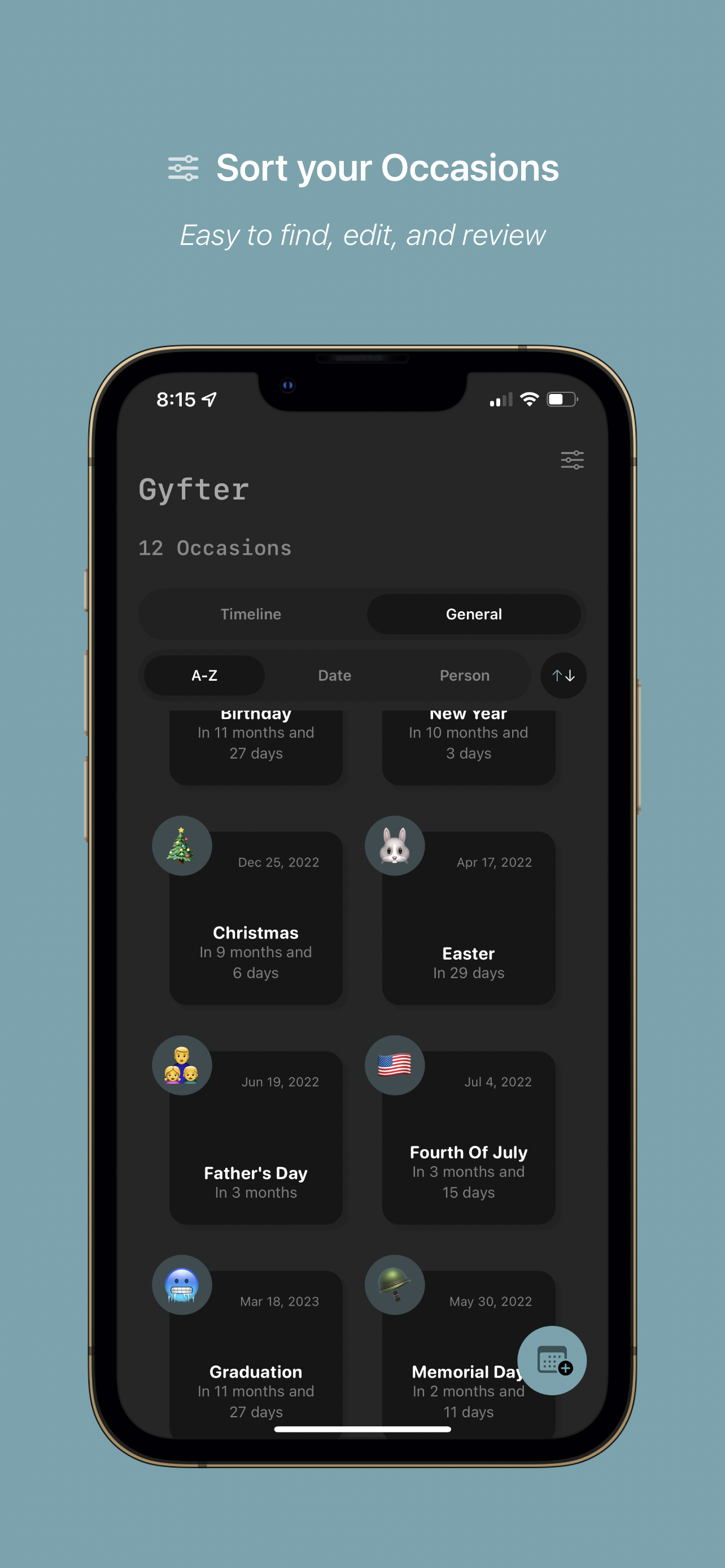 Gyfter - Occasion Reminder gallery image