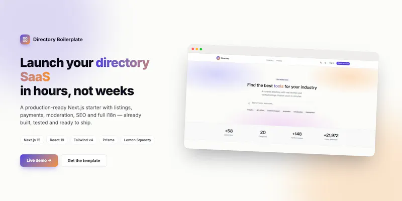 Next.js 15 Directory Boilerplate screenshot 1