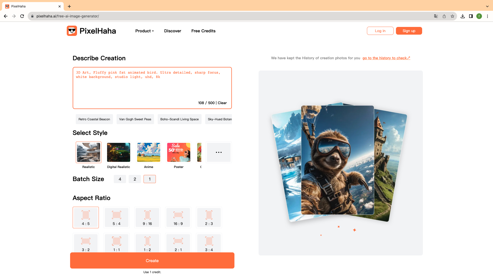 Pixelhaha - AI Art Generator ispirato alla tua idea media 3