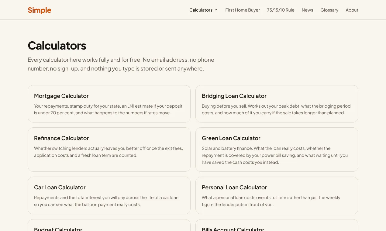 Simple Financial Tools gallery image