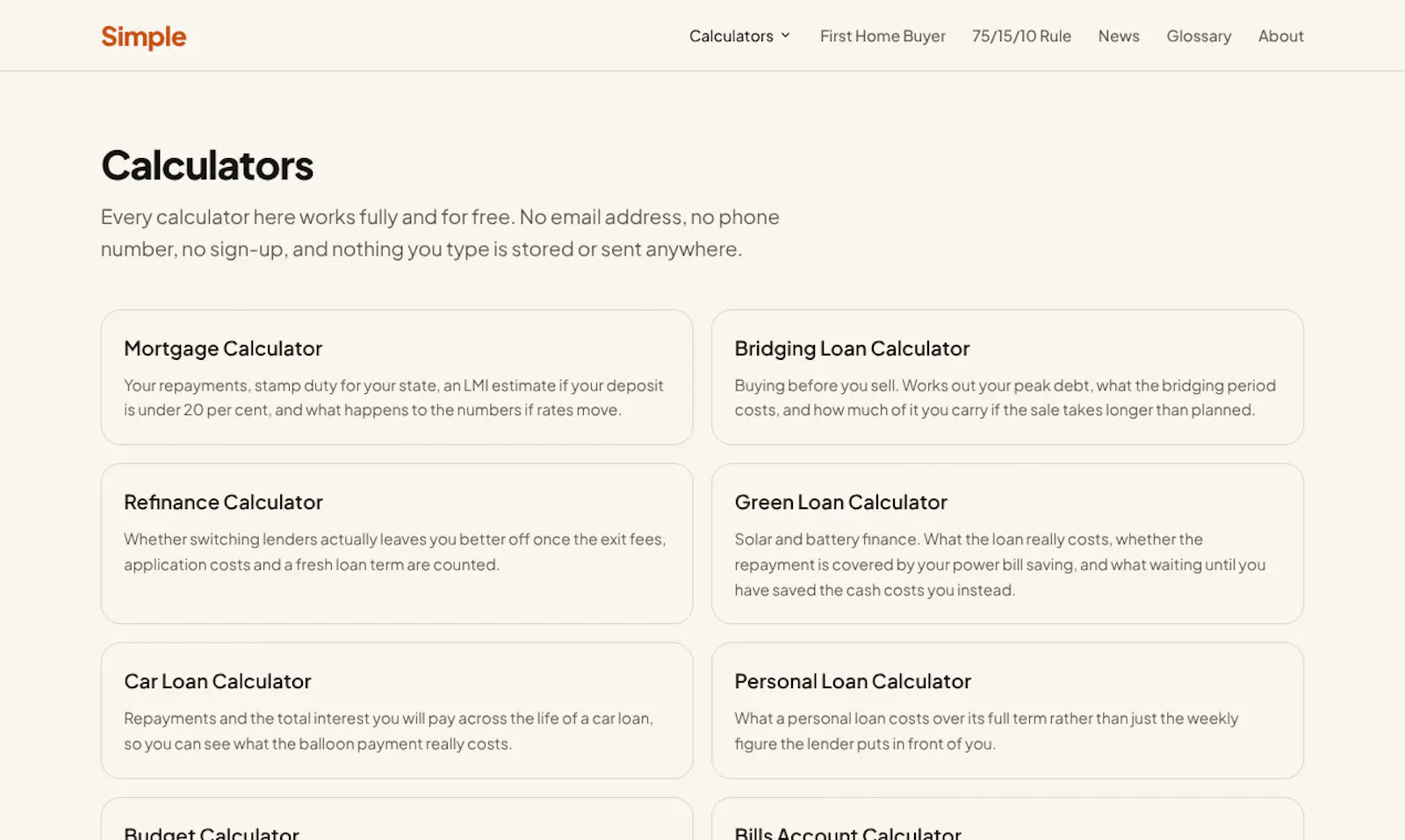 Simple Financial Tools screenshot 1