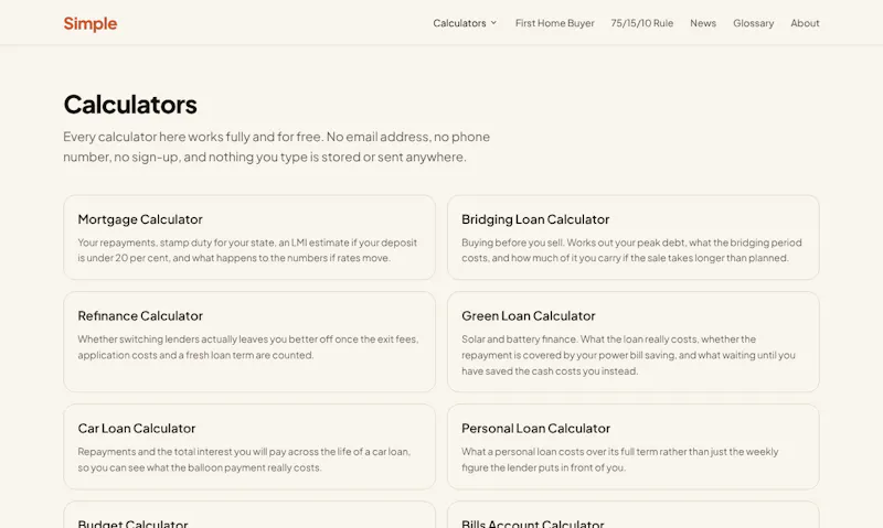 Simple Financial Tools screenshot 1