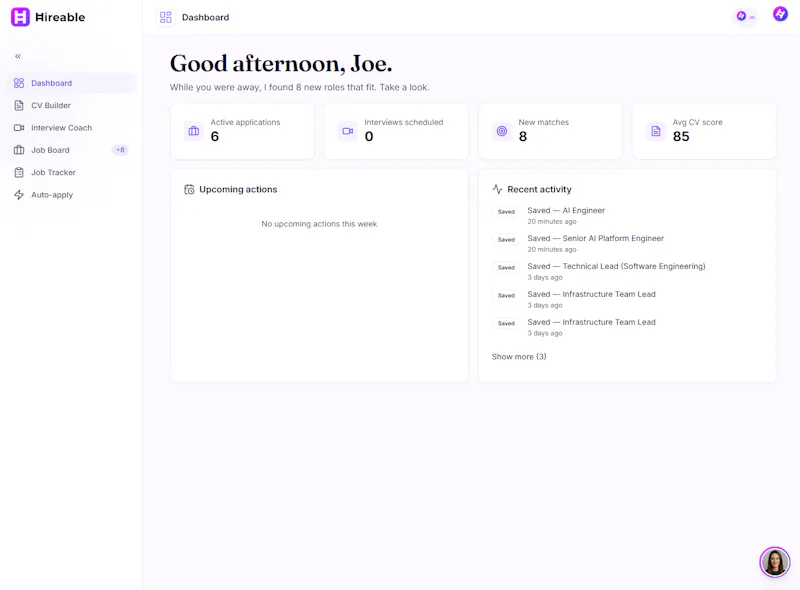 Hireable screenshot 2