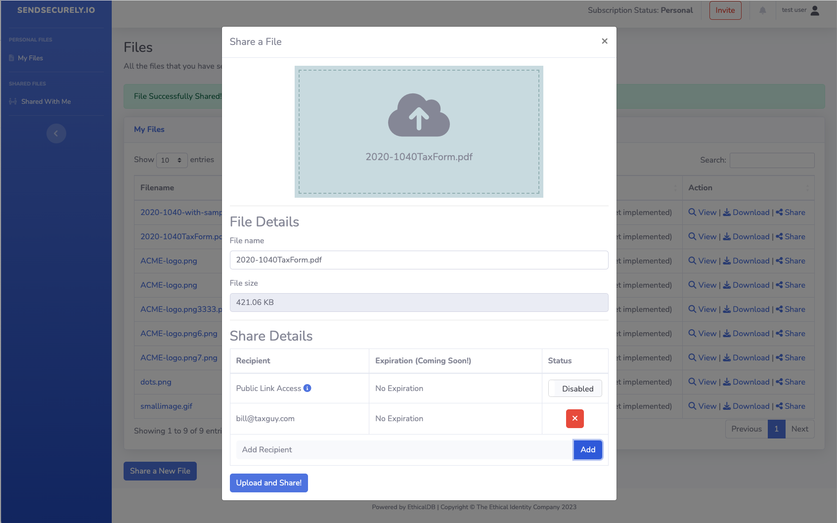 SendSecurely.io - Archivo seguro y de documentos con permiso y auditable media 1
