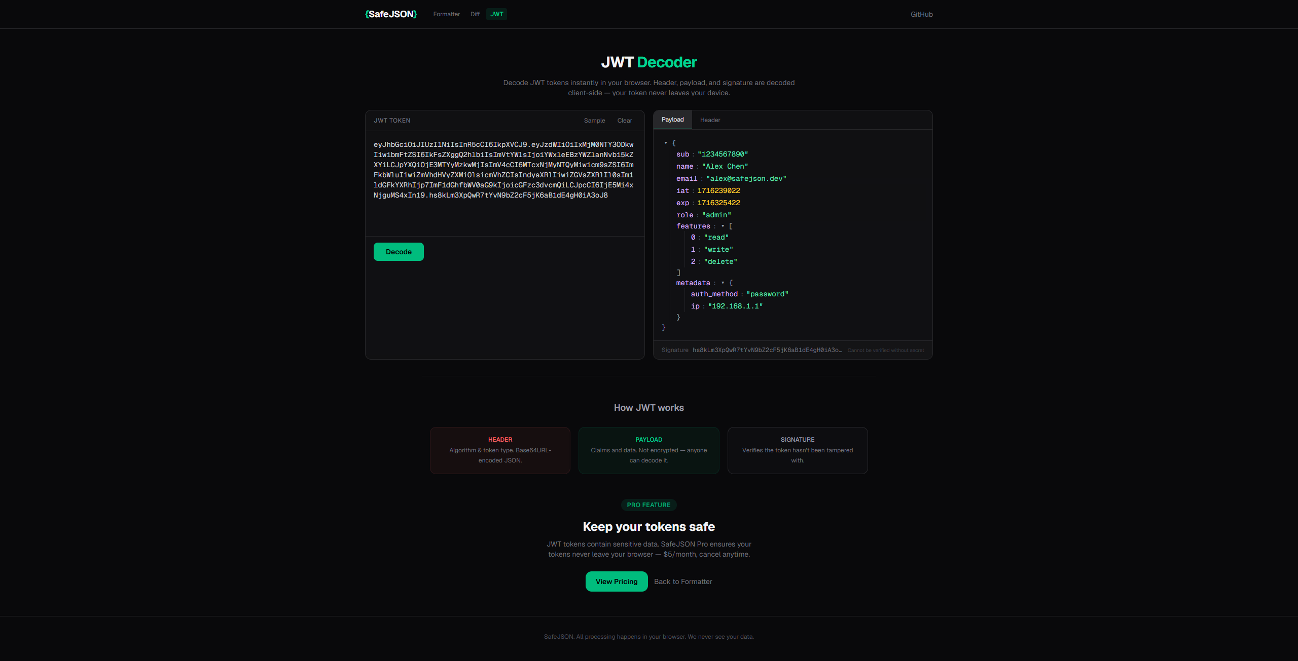 SafeJSON — Privacy gallery image