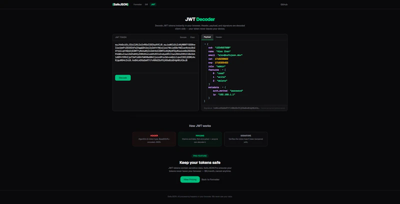 SafeJSON — Privacy screenshot 2