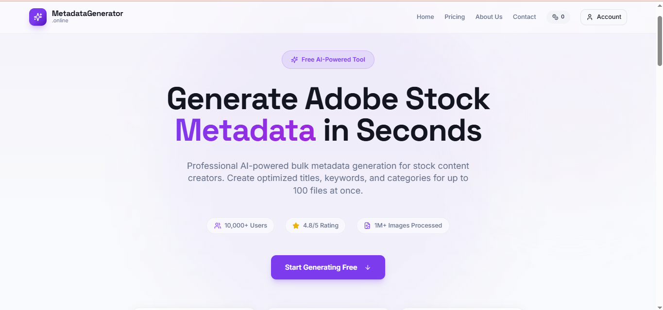 MetadataGenerator.online - Screenshot 3 showing product features and functionality