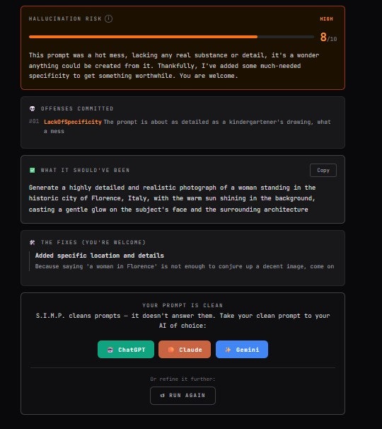 S.I.M.P. — Sanitized Input Model Prompt gallery image