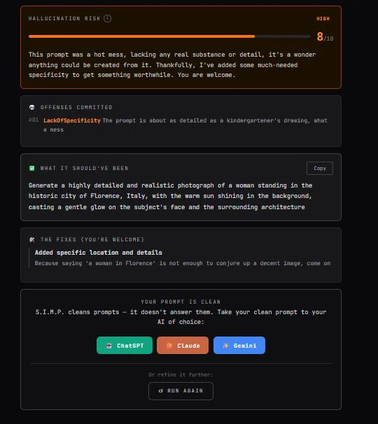 S.I.M.P. — Sanitized Input Model Prompt screenshot 3