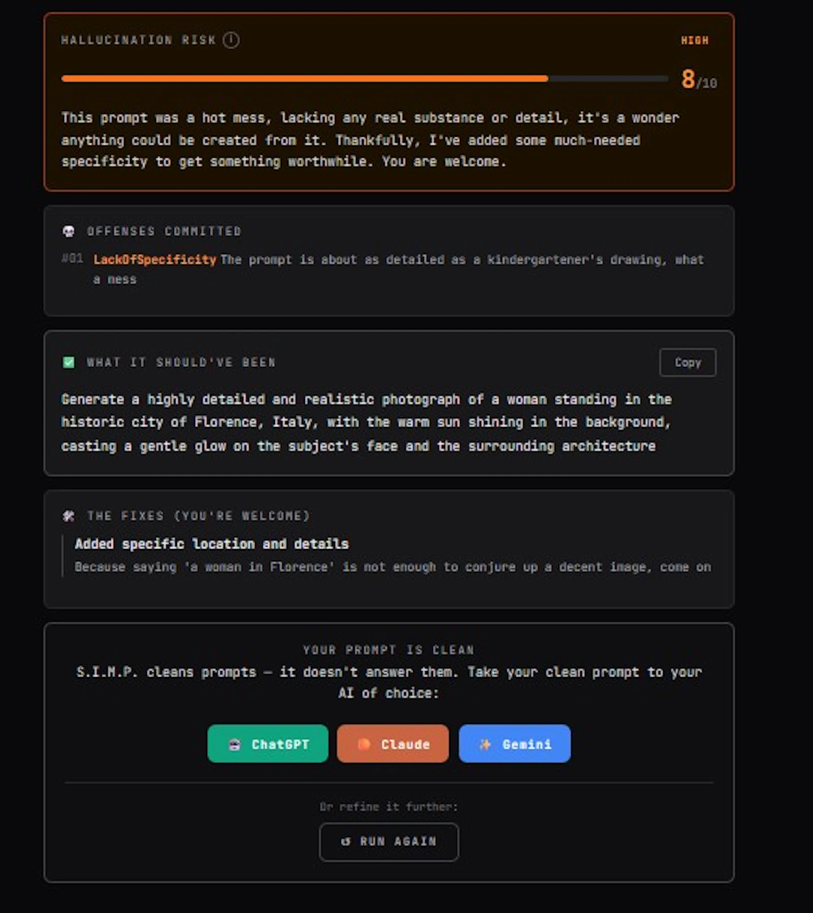 S.I.M.P. — Sanitized Input Model Prompt screenshot 4