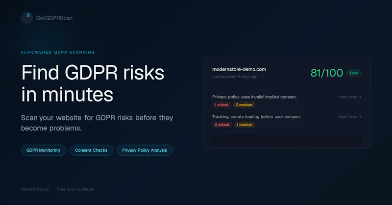 GetGDPRScan screenshot 1